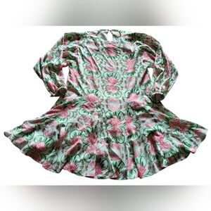 Pre-owned Emily McCarthy MISSING Braided Rope Peasant Cottage Swing Dress Sz M